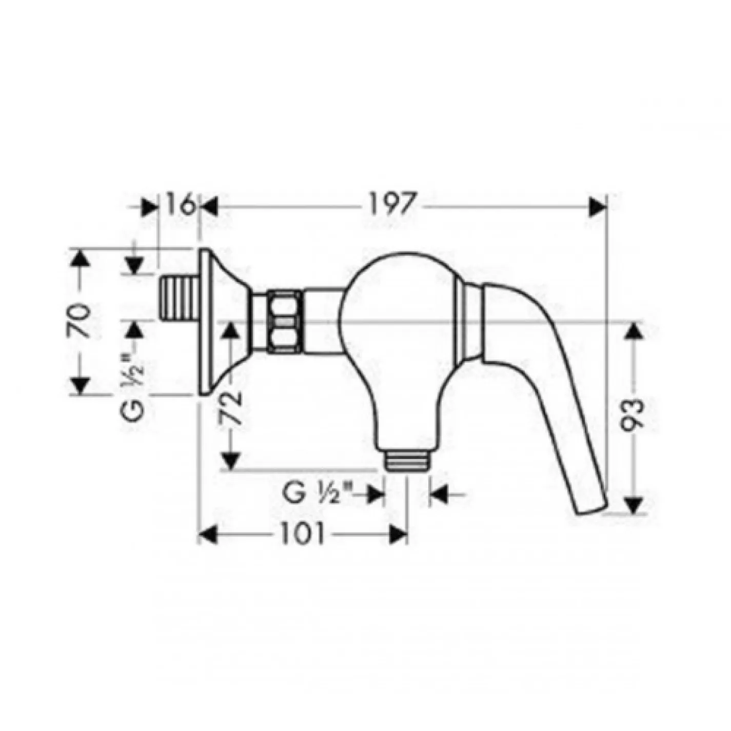 Змішувач у душову кабіну Hansgrohe Axor Terrano (37600810) - Фото 1